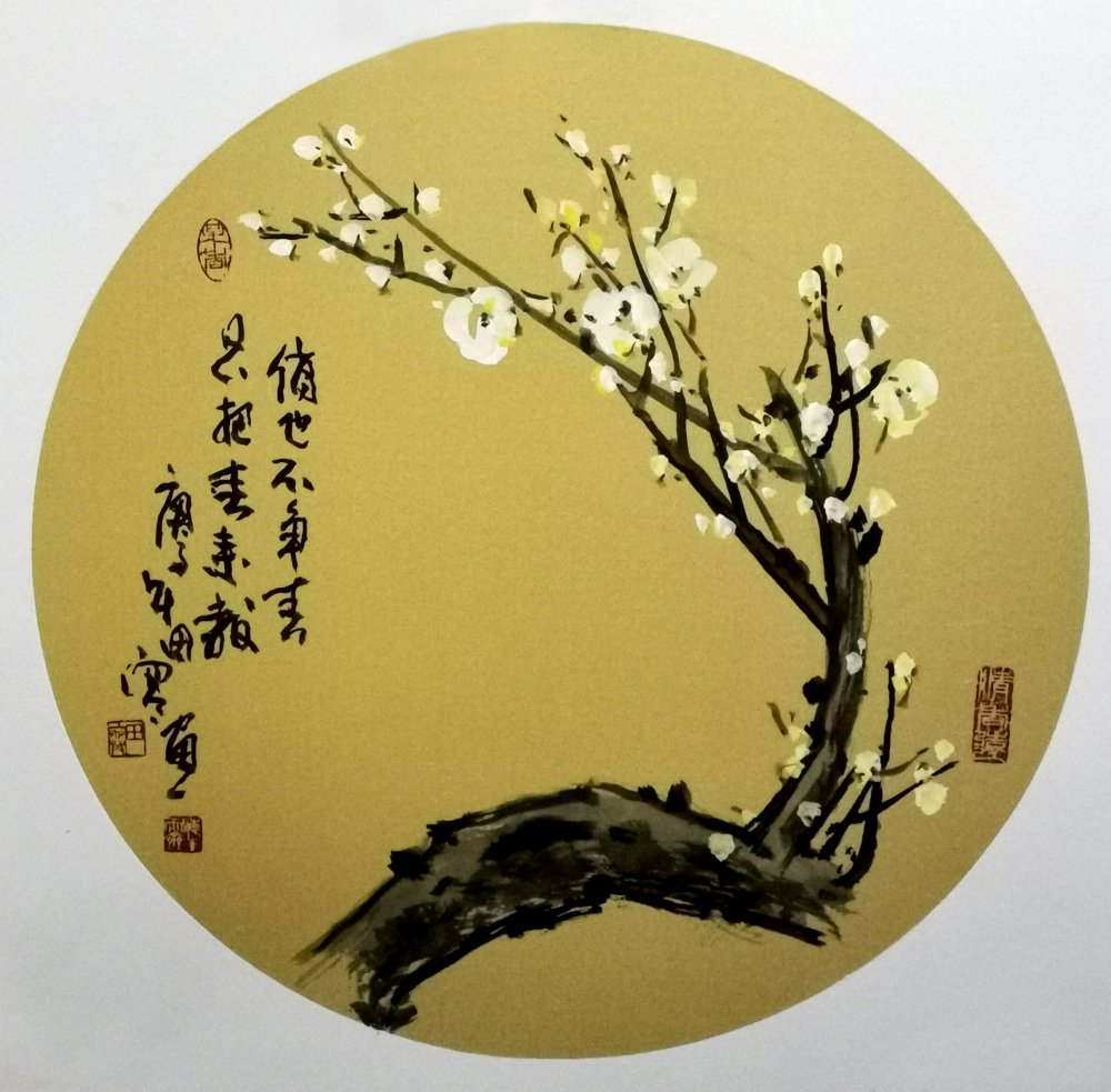 画作欣赏心素如雪红梅迎春明媚向暖画家田寒作品欣赏