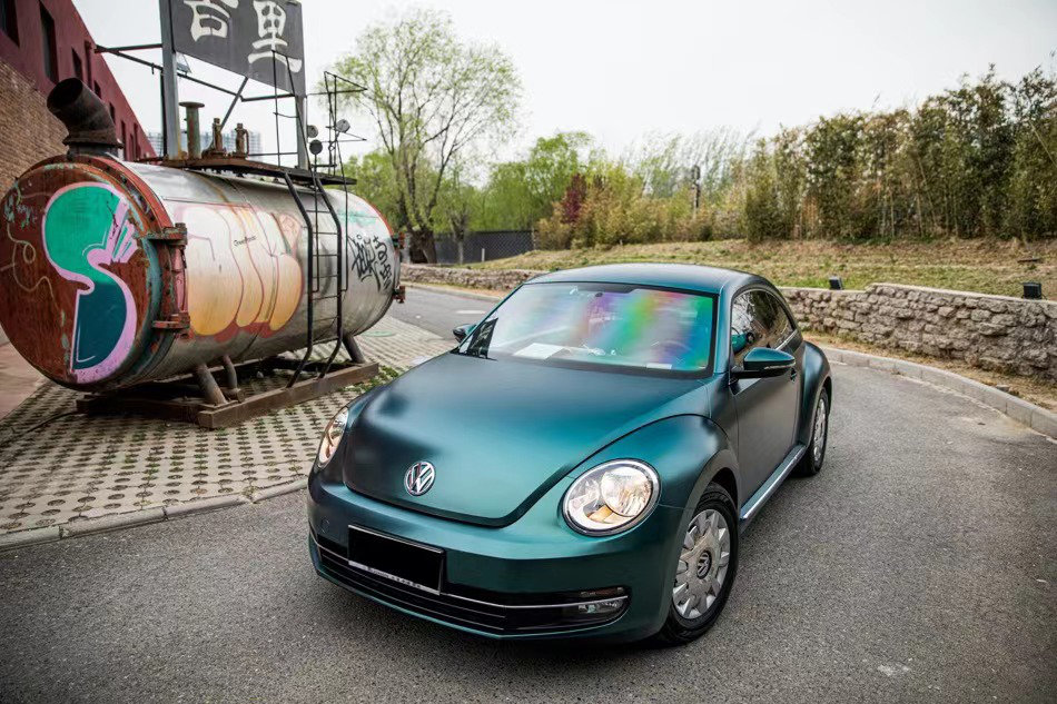 大众甲壳虫改色墨绿 洋气不失尊贵