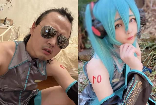 日本女装大佬太强悍50岁大叔变摩托美女不良少年cos初音