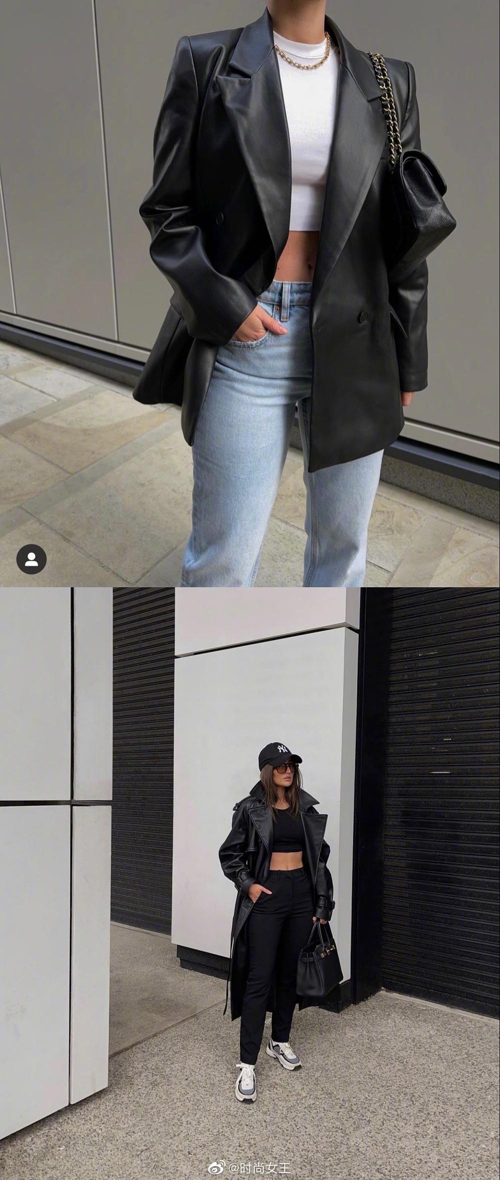 欧美时尚博主的出街lookbook简约的黑白色系打造高级感穿搭