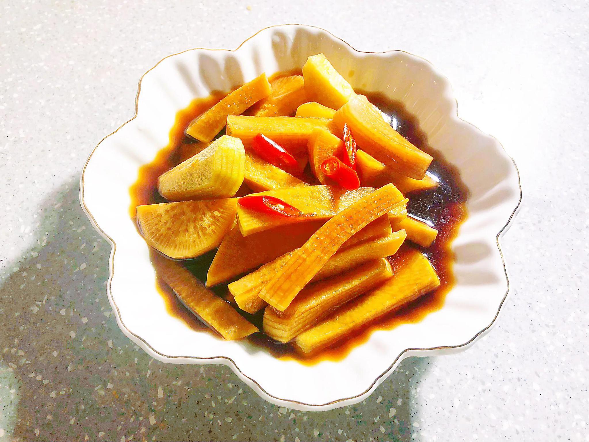 酱萝卜不要只知道放醋和酱油多加这1样爽脆开胃更好吃