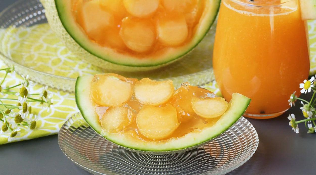 整个哈密瓜做成的豪华哈密瓜果冻90