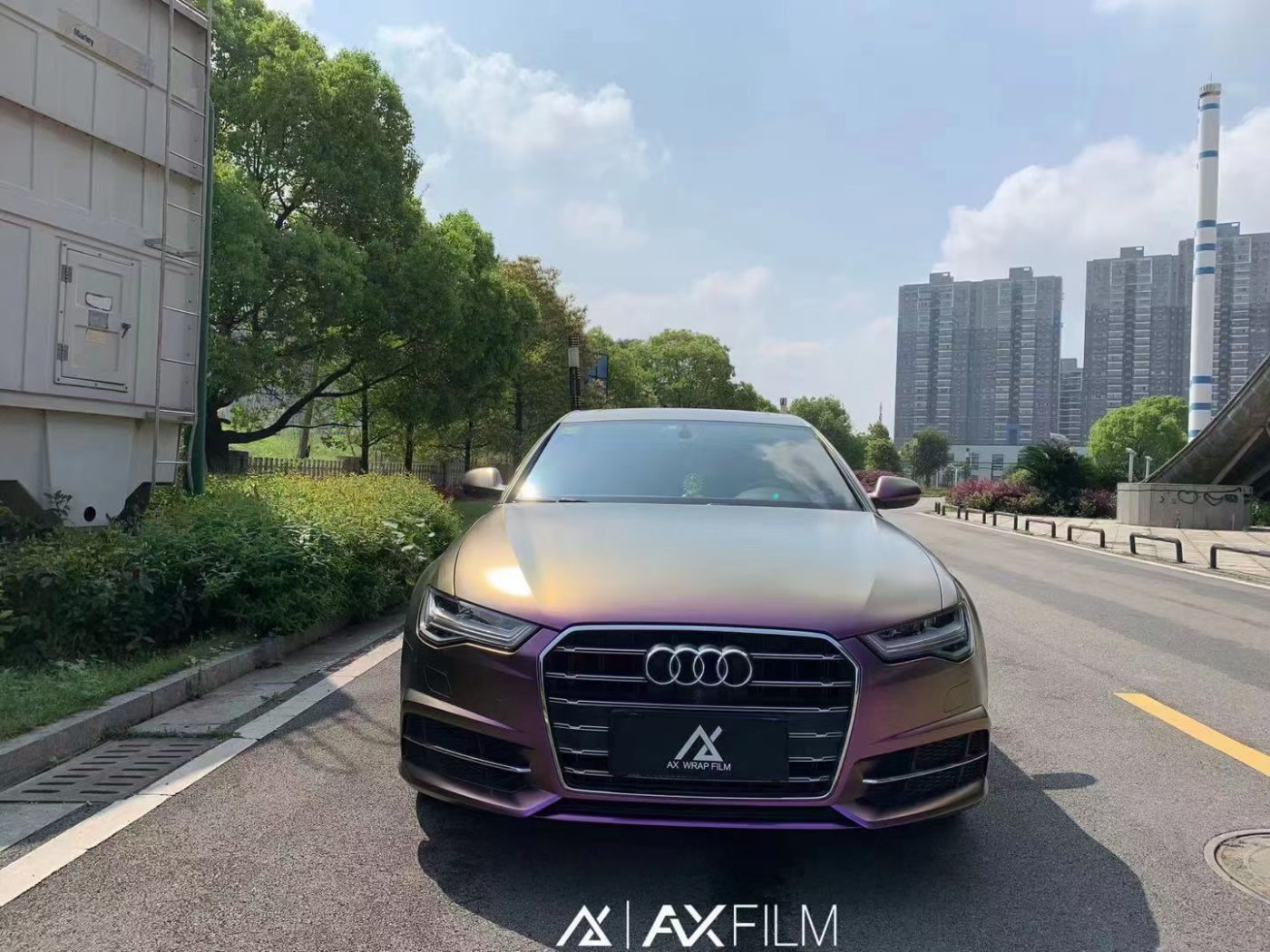 奥迪a6改色钻石酱紫换色养眼十足~-新浪汽车