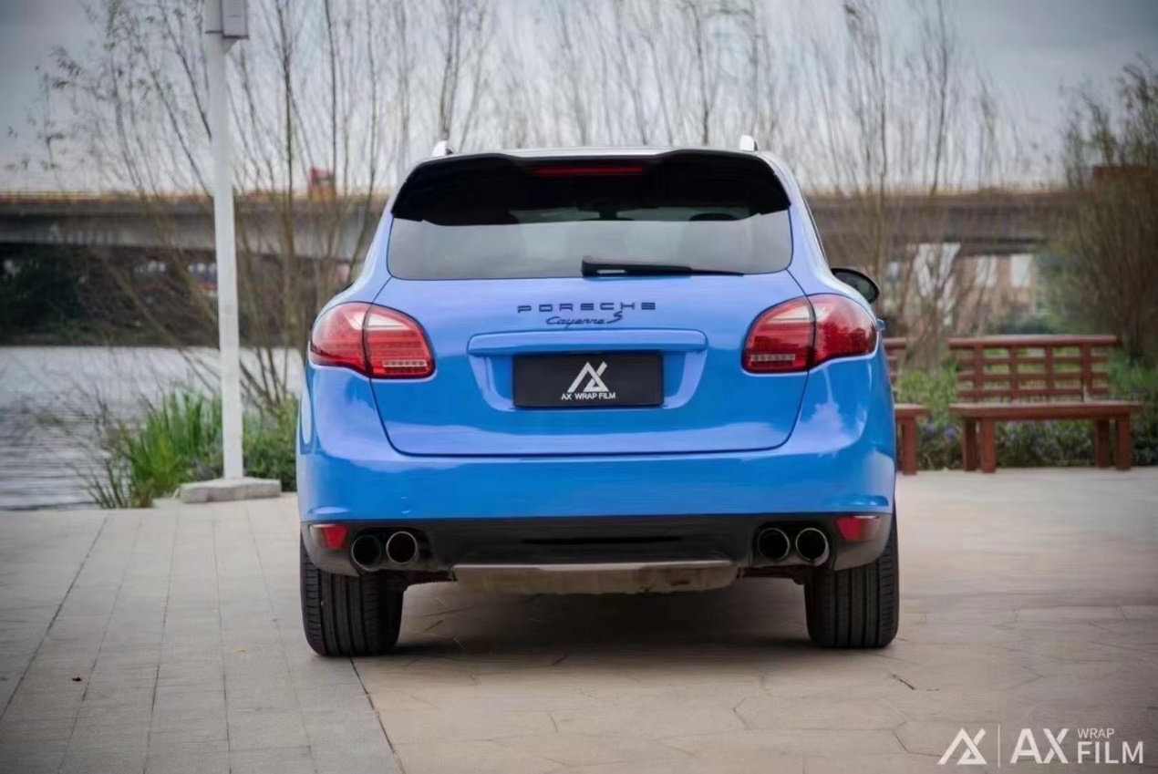 保时捷卡宴改色膜竞速蓝 这样的颜色能不上镜吗