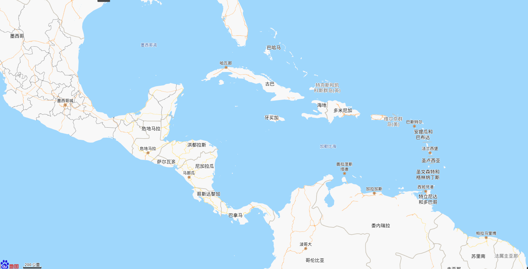 加勒比海地理位置图片