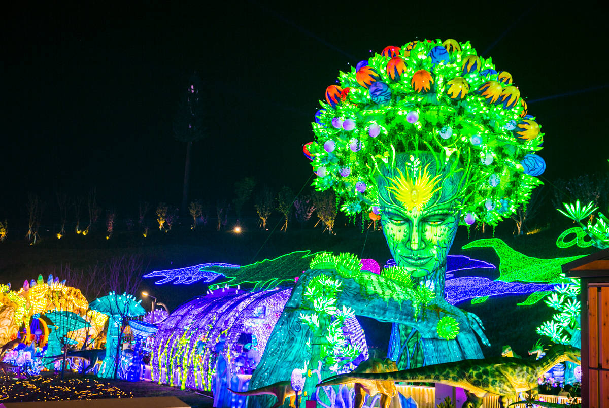 停办一年的自贡灯会这次要亮灯到五一假期成了一座不夜城