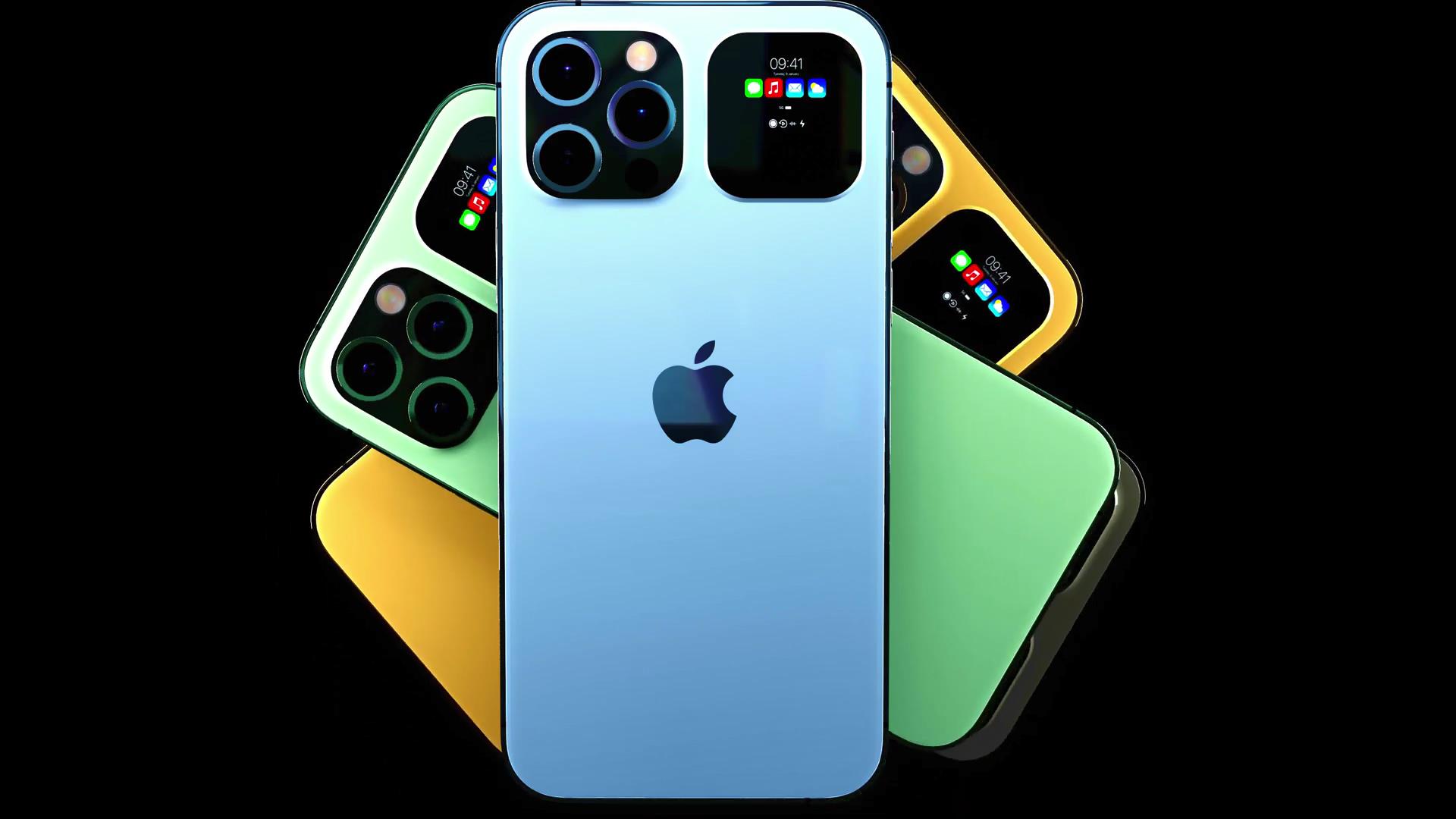 iphone13pro渲染图lidar20配135寸副屏水晶机身55w闪充