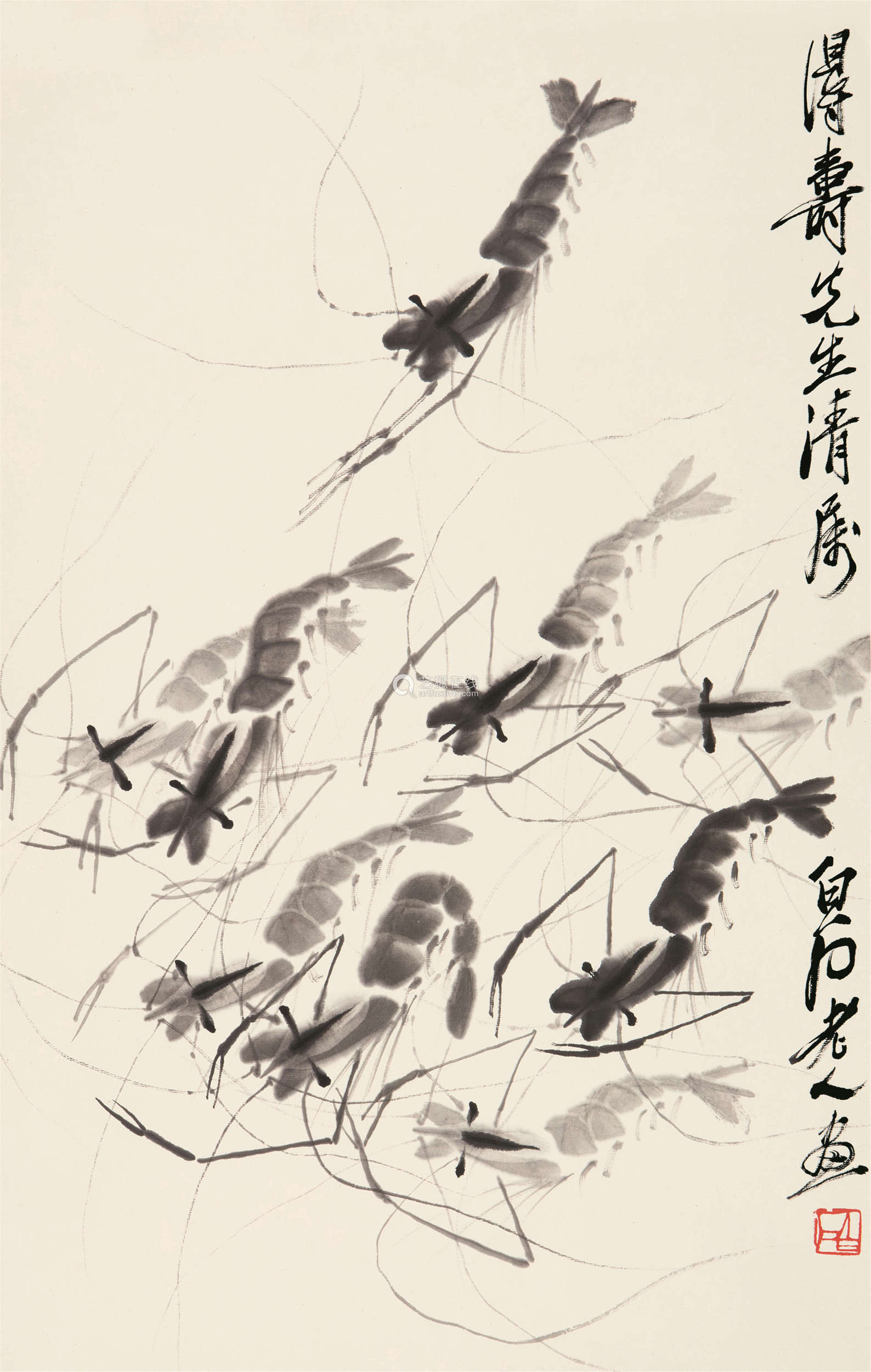 要问齐白石画虾,其中意境美在哪?