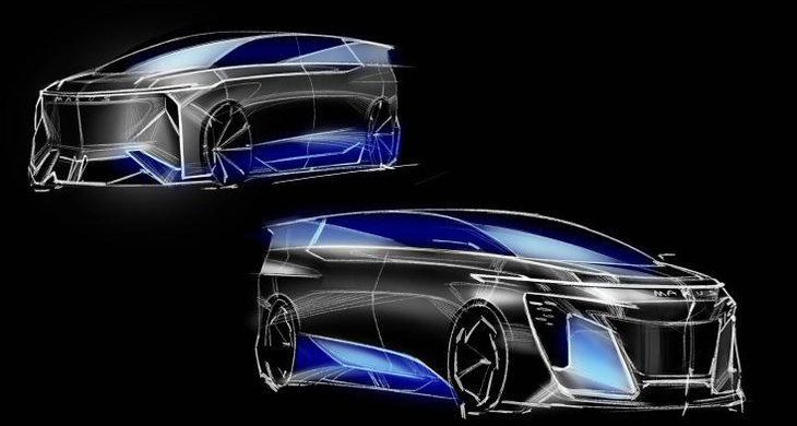 将上海车展首发定位智能化mpvmaxusmifaev概念车手稿曝光