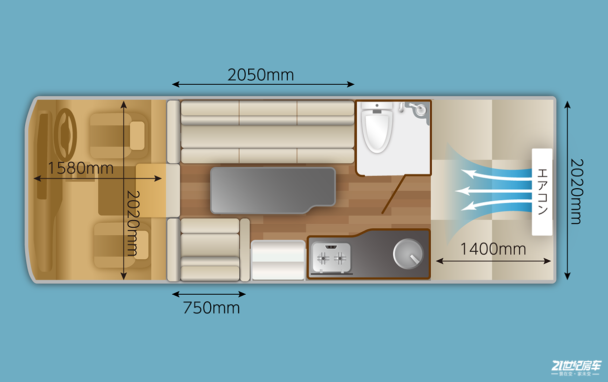 日本高端平头房车长这样车长6米2最多坐7人大沙发贼舒服