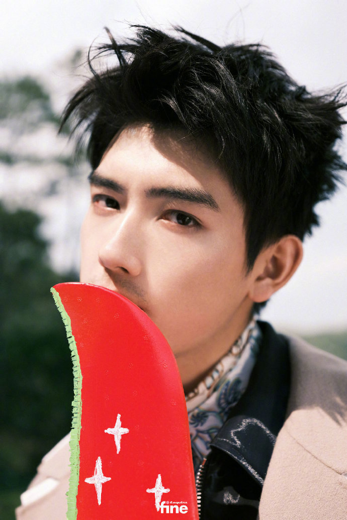 陈飞宇春日自然风景轻熟风的胡茬造型少年的飞扬与沉稳