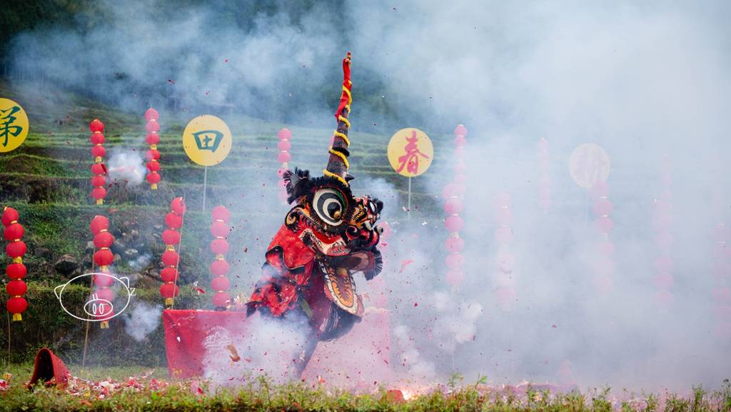 炸火狮,也称为烧火狮,舞火狮,是连山的民间娱乐活动.