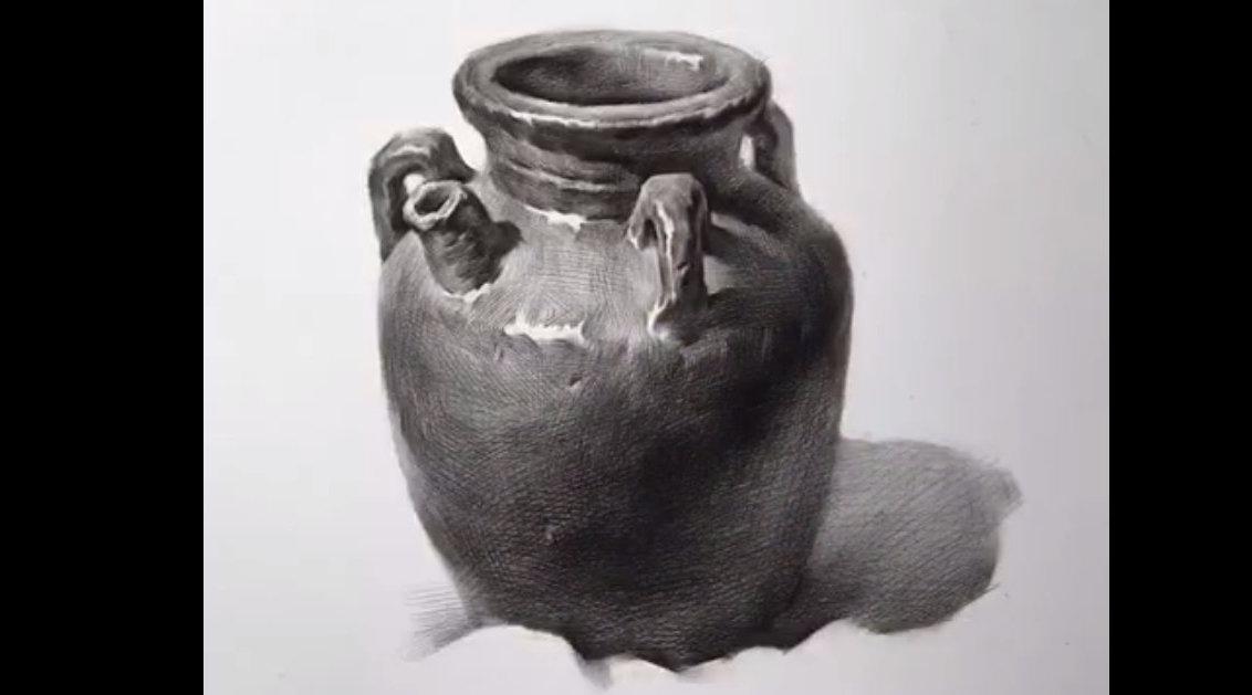 素描静物—陶罐塑造!看完的大多数是美术生吧 柯略老师