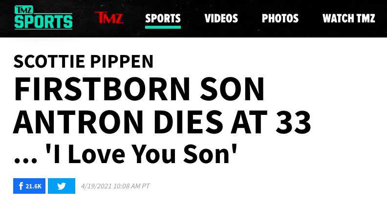 大儿子突然去世！56岁皮蓬陪伴至临终时刻：我们会再见面的！休闲区蓝鸢梦想 - Www.slyday.coM