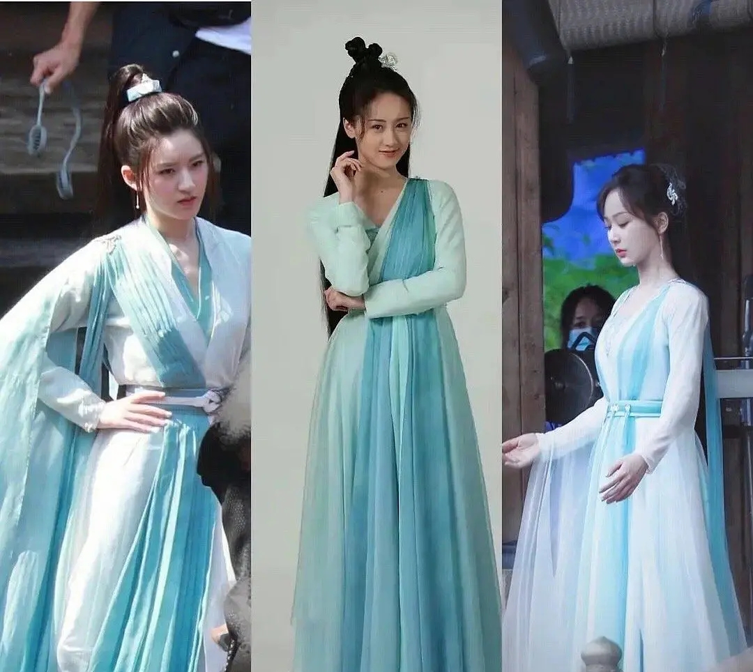 杨紫新剧蓝衣造型曝光与袁冰妍赵露思撞衫被批太敷衍