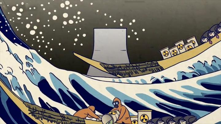 小伙画"辐世绘"diss日本核废水:浪里是畸形生物