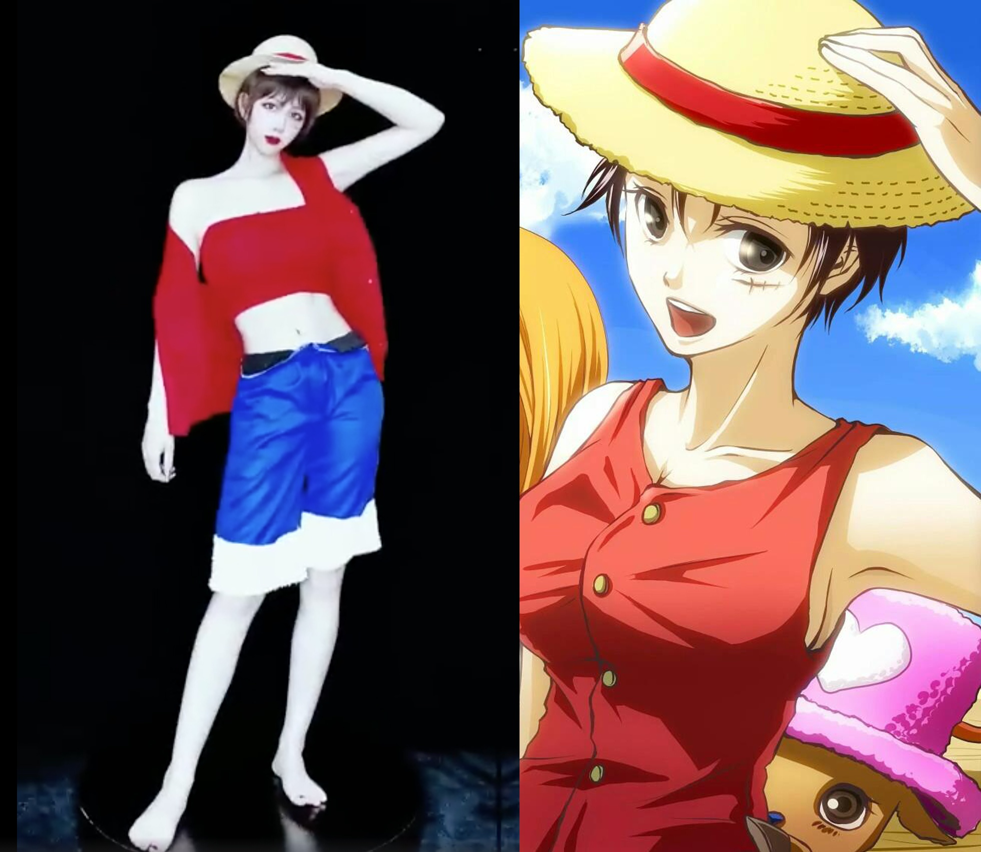 草帽三大战力女版cos索隆的身材很赞山治的大长腿太无敌