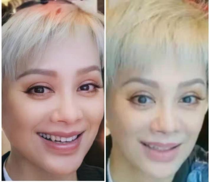 对比粉丝为宁静庆生而晒出的直播精修图来看,直播间里的宁静褪去了