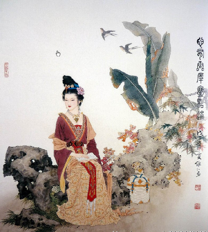 国画中的古典美人出尘脱俗