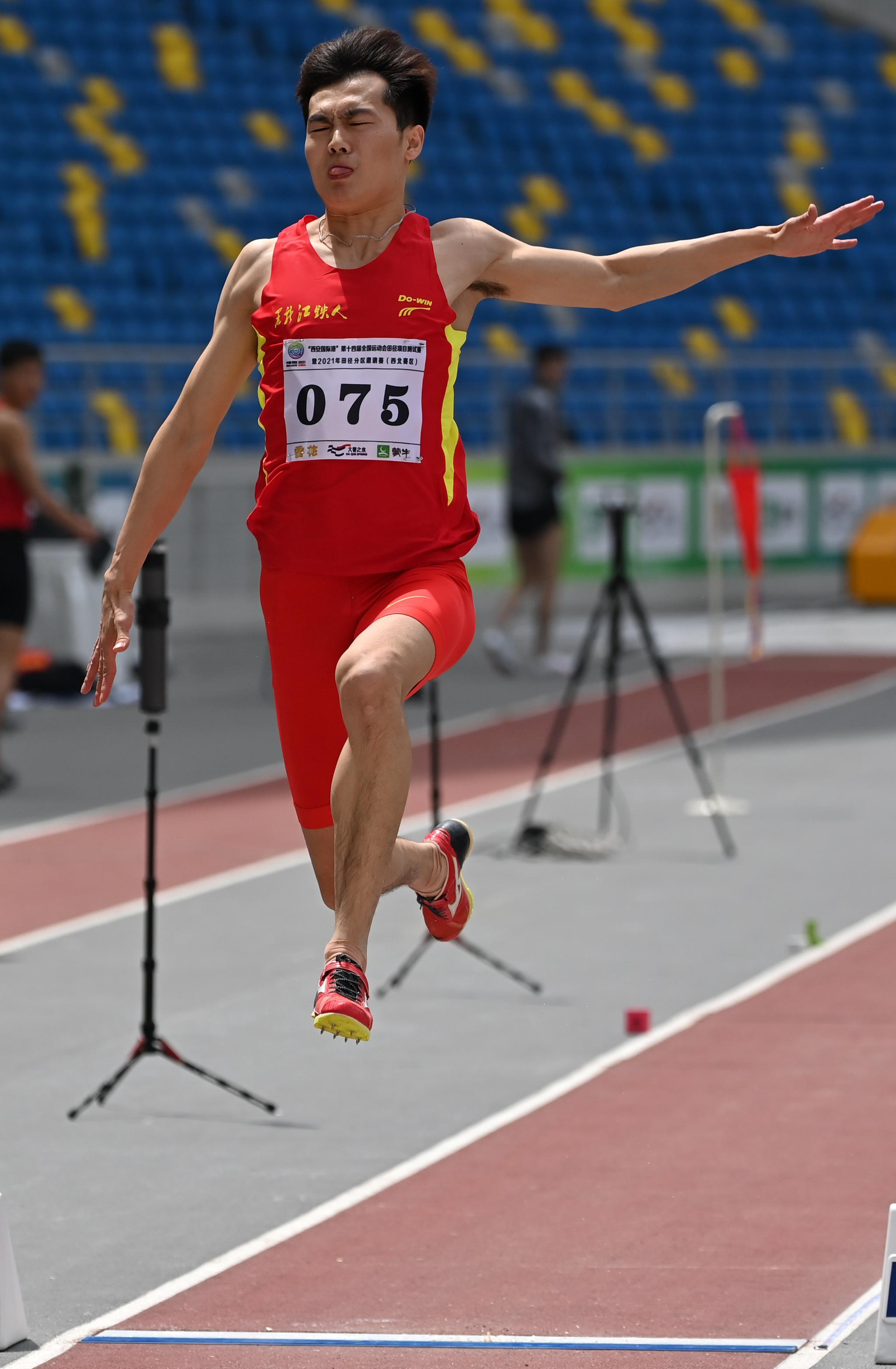 田径全运会田径测试赛男子跳远赛况
