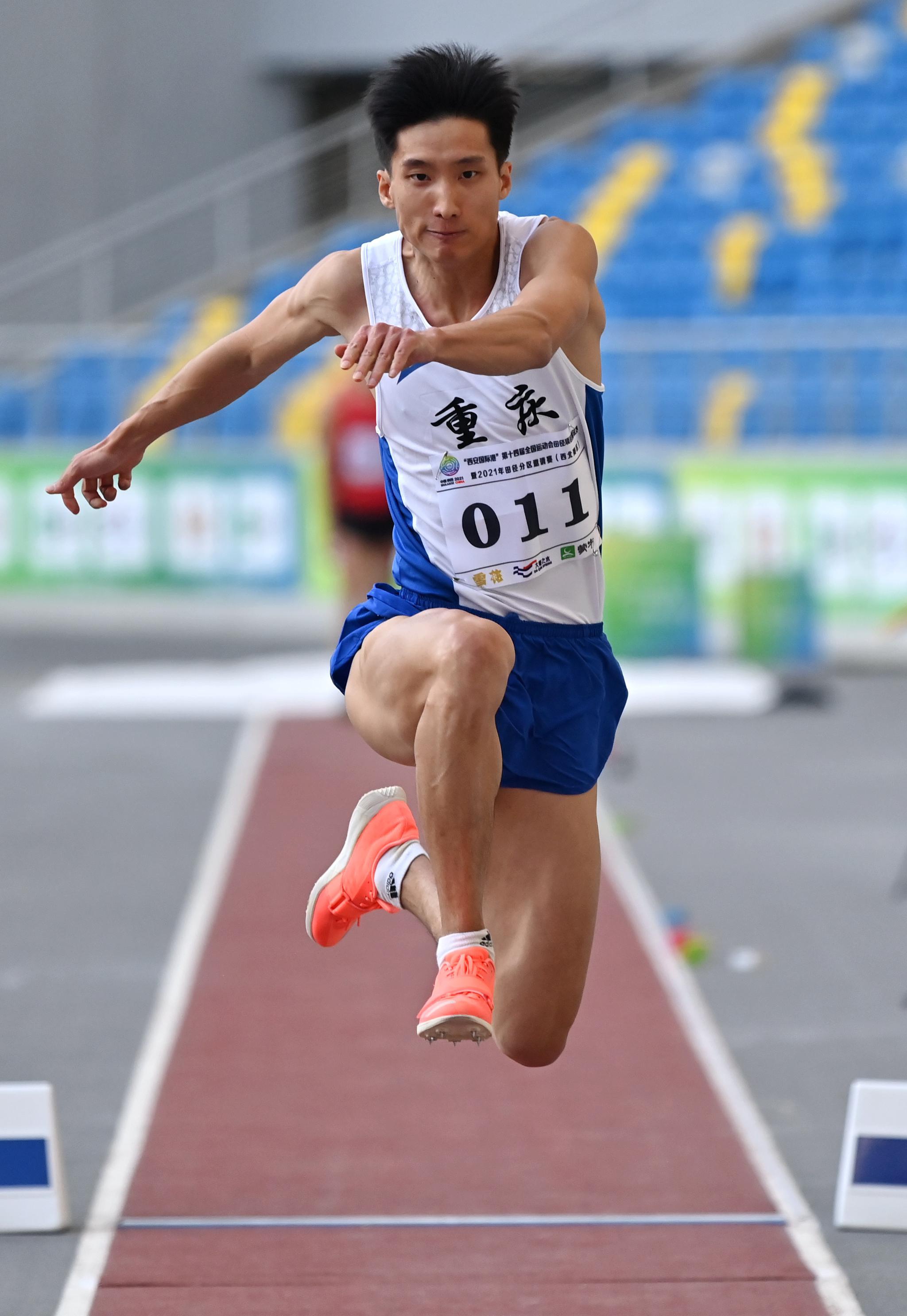 田径——全运会测试赛:男子三级跳远赛况|田径项目|全运会|徐晓龙