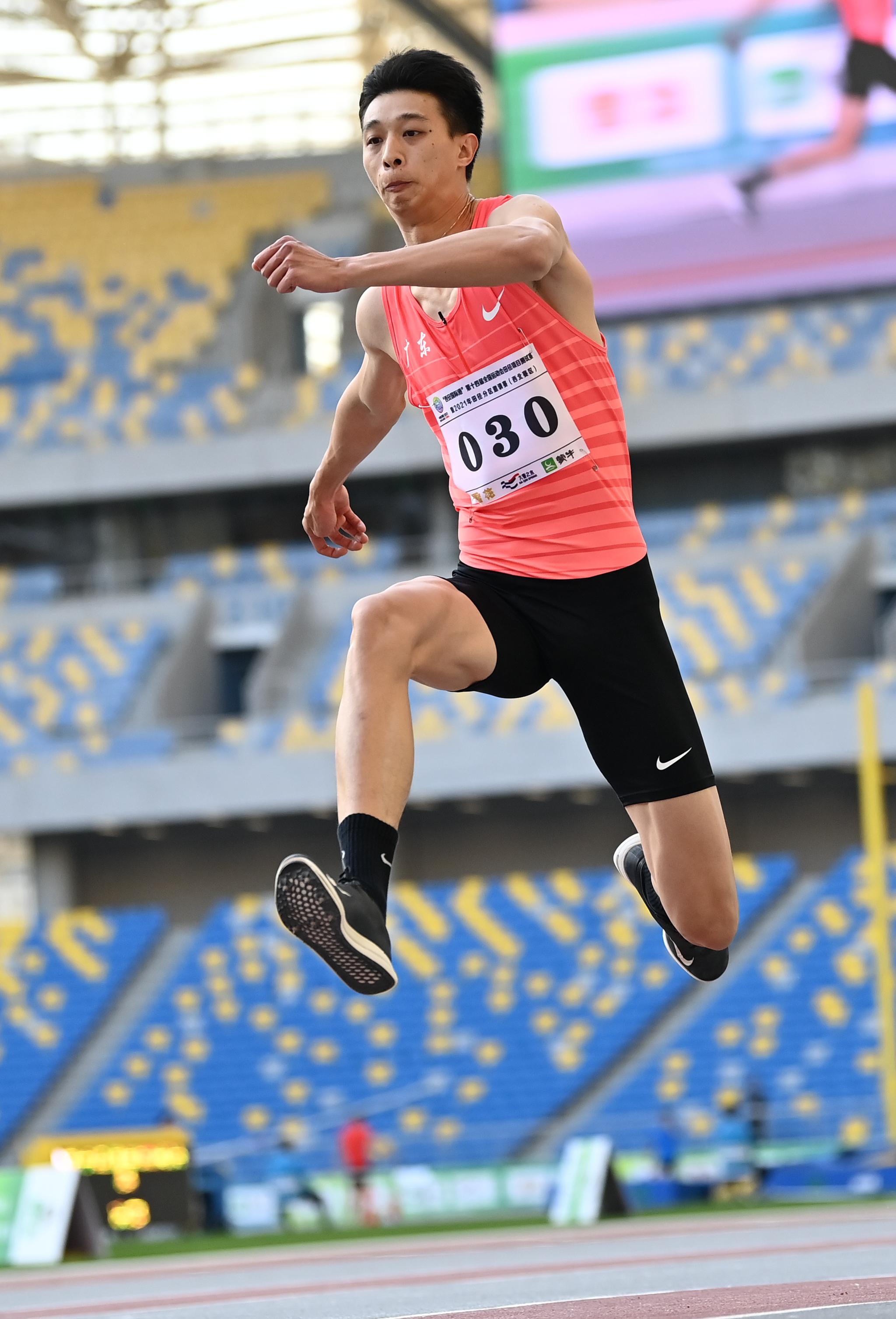 田径——全运会测试赛:男子三级跳远赛况|田径项目|全运会|徐晓龙