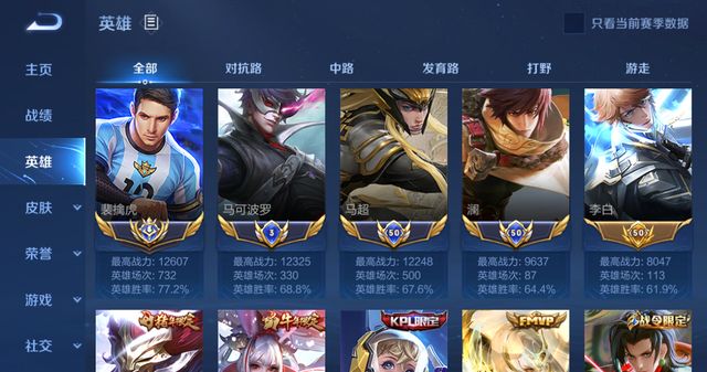 王者荣耀五个职业选低段位英雄五个国服选本命英雄会输吗