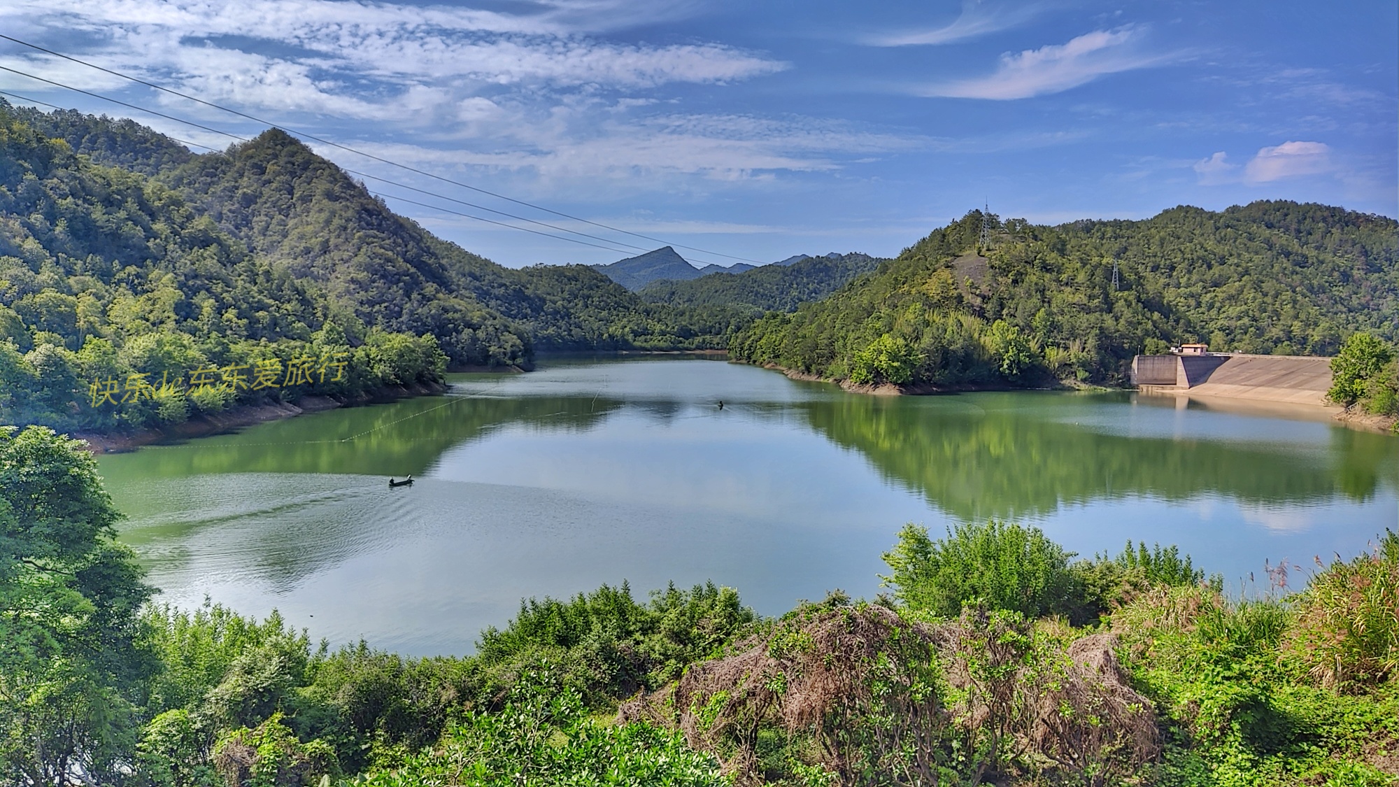 梅州城北干才水库绿水青山风景宜人永不干枯