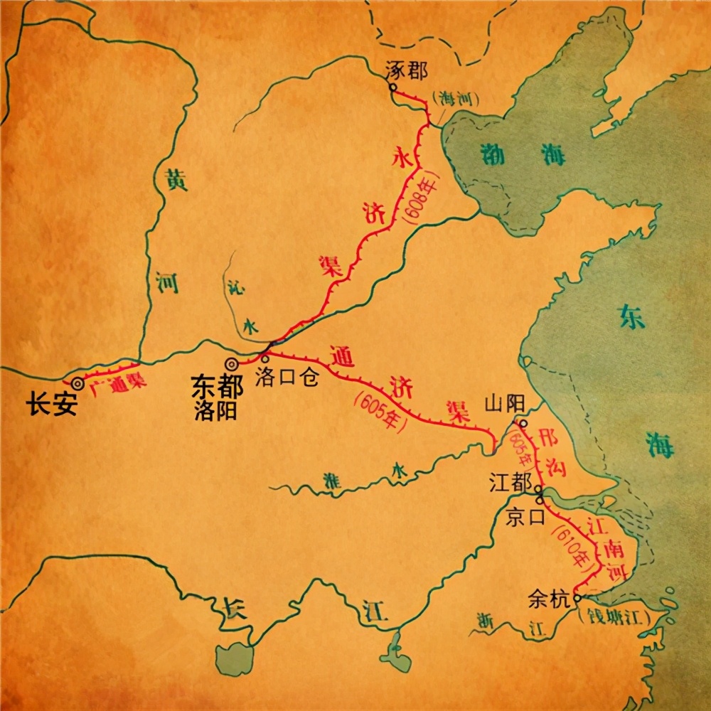 隋炀帝究竟为啥要修大运河?把大运河的路线连起来看,你就明白了