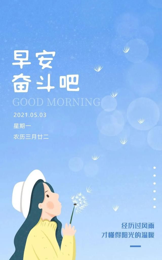 新周早晨好图片问候语正能量阳光励志短语努力拼搏