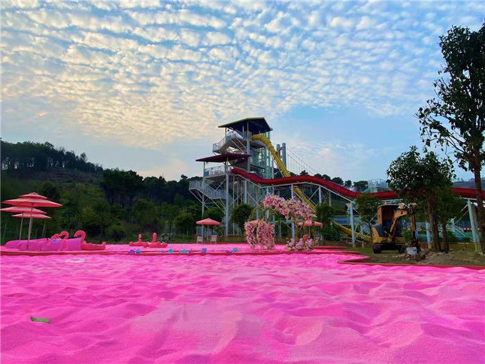 广东有一水上乐园夏天模式劲爆开场粉红沙滩成网红