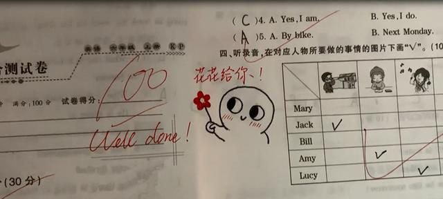 老师因"批改试卷"走红,用表情包卖萌太可爱,网友直呼:想复读
