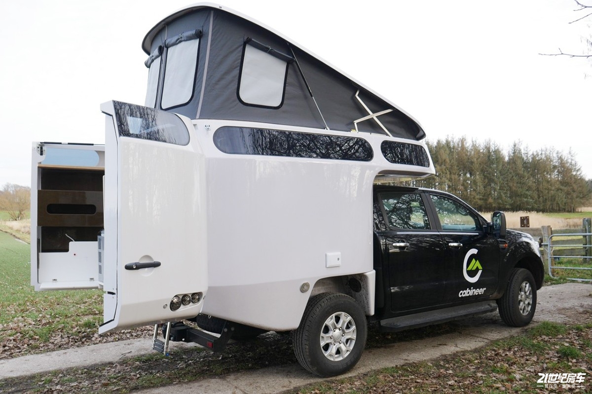 少见的福特ranger皮卡房车一体化亚麻纤维厢体可住3人