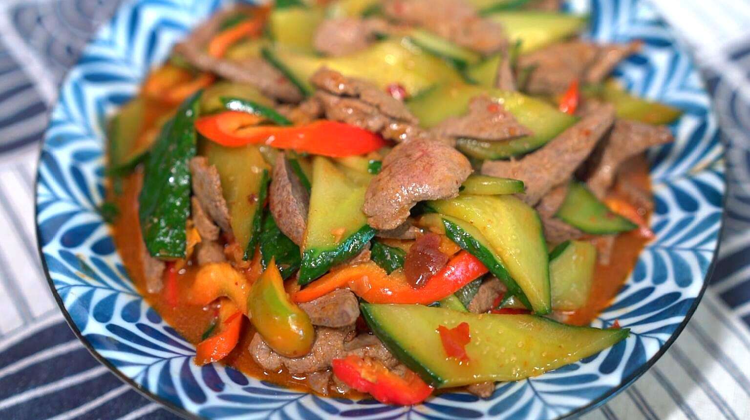教你营养美味的黄瓜炒猪肝,好吃又能解馋,孩子天天嚷着吃不够