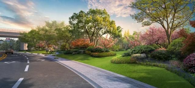 植物堆坡造景等小面积园路与休憩小广场建设