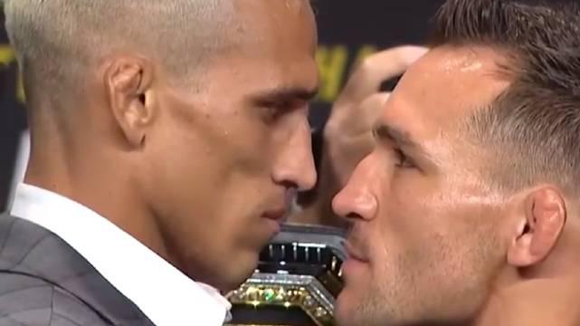 奥利维拉vs钱德勒 赛前对视 轻量级腰带战