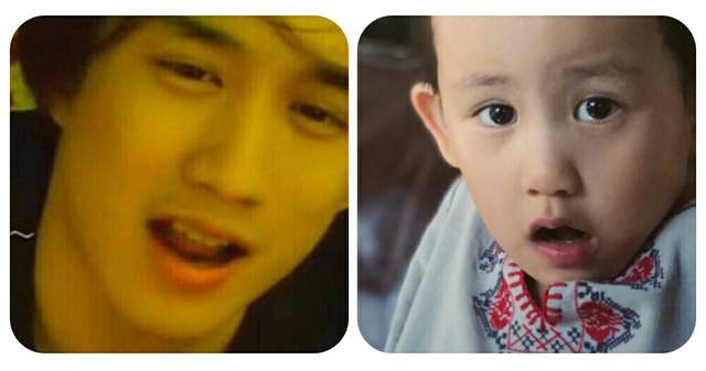 黄磊晒童年女装照扎俩小辫儿清秀可爱小女儿与爸爸撞脸像穿越