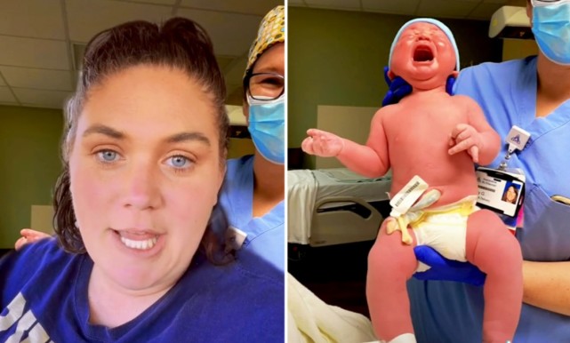 国外妈生出重达约6公斤的孩子网友直呼根本3岁了