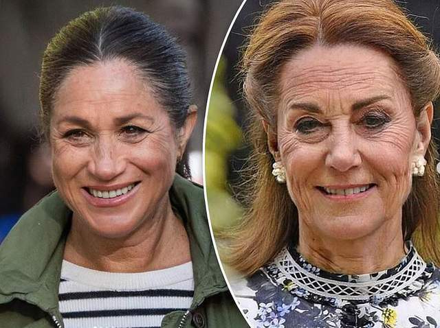 凯特梅根老年照曝光不敢看果然还是梅根抗老满脸皱纹都很优雅