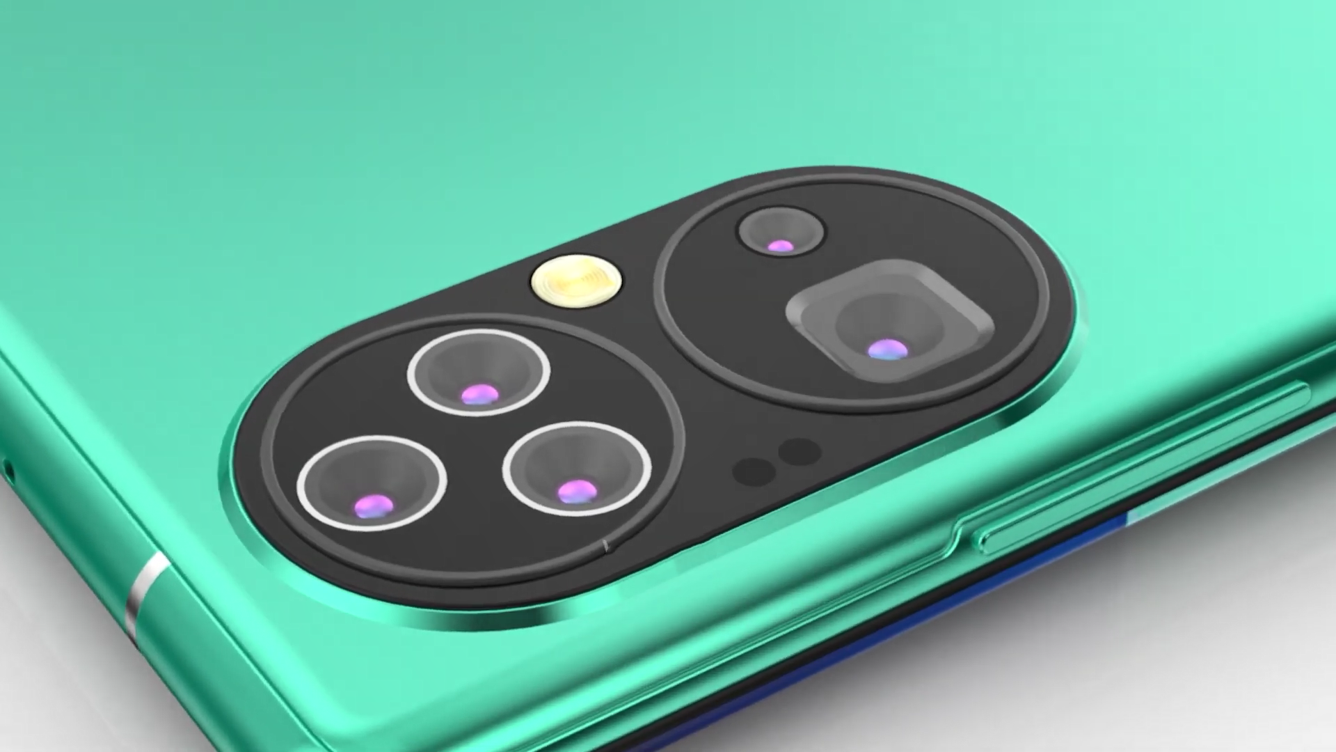 华为p50pro 渲染图:双圆徕卡5摄配1寸传感器,屏下指纹能测血氧__财经