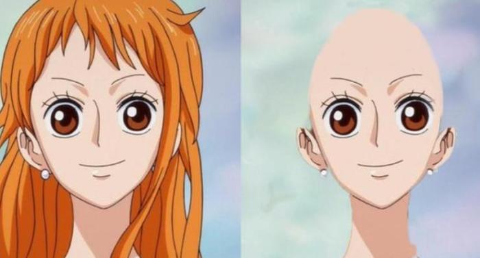 海贼王当草帽团一伙人变成光头后罗宾变俏尼姑娜美失去性感