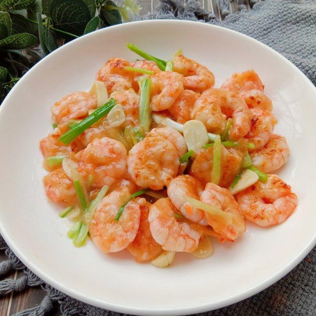 葱爆虾仁虾仁鲜美q弹做法简单