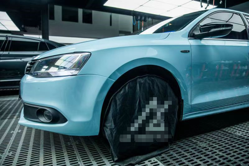 膜呗改色膜案例:大众速腾改色冰川蓝 有种清爽的感觉-新浪汽车