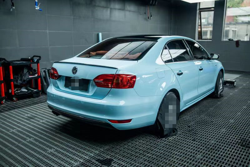 膜呗改色膜案例:大众速腾改色冰川蓝 有种清爽的感觉-新浪汽车