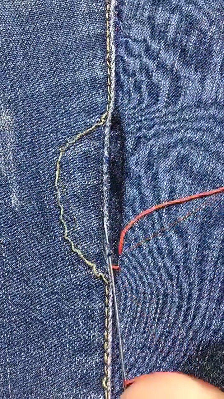 教你怎么缝补牛仔裤学会了吗