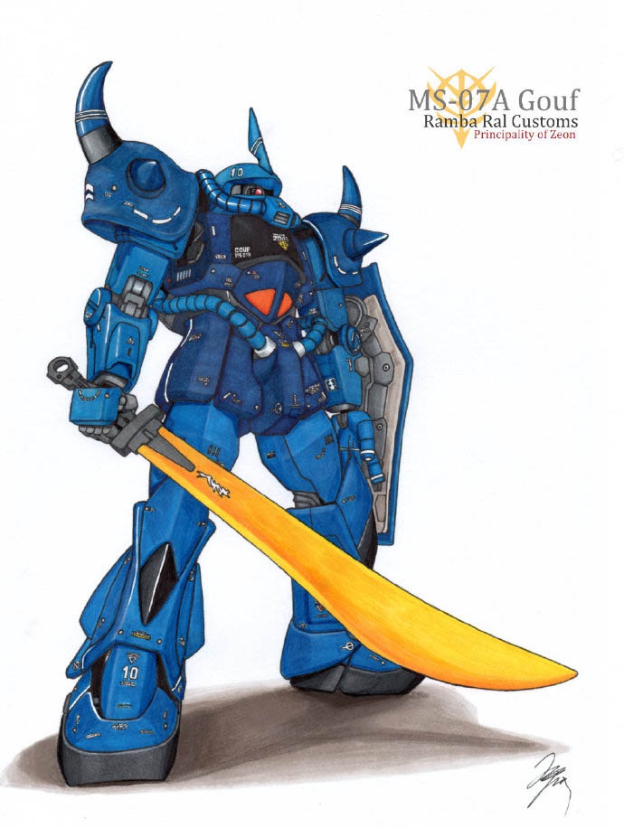 机动战士高达系列吉翁军机体插画合集大家喜欢哪张