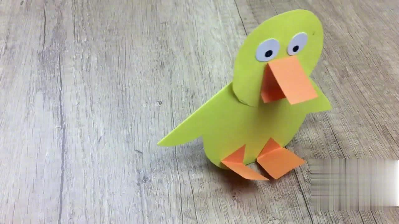鸭嘴兽折纸,跟孩子一起做吧,材料很简单