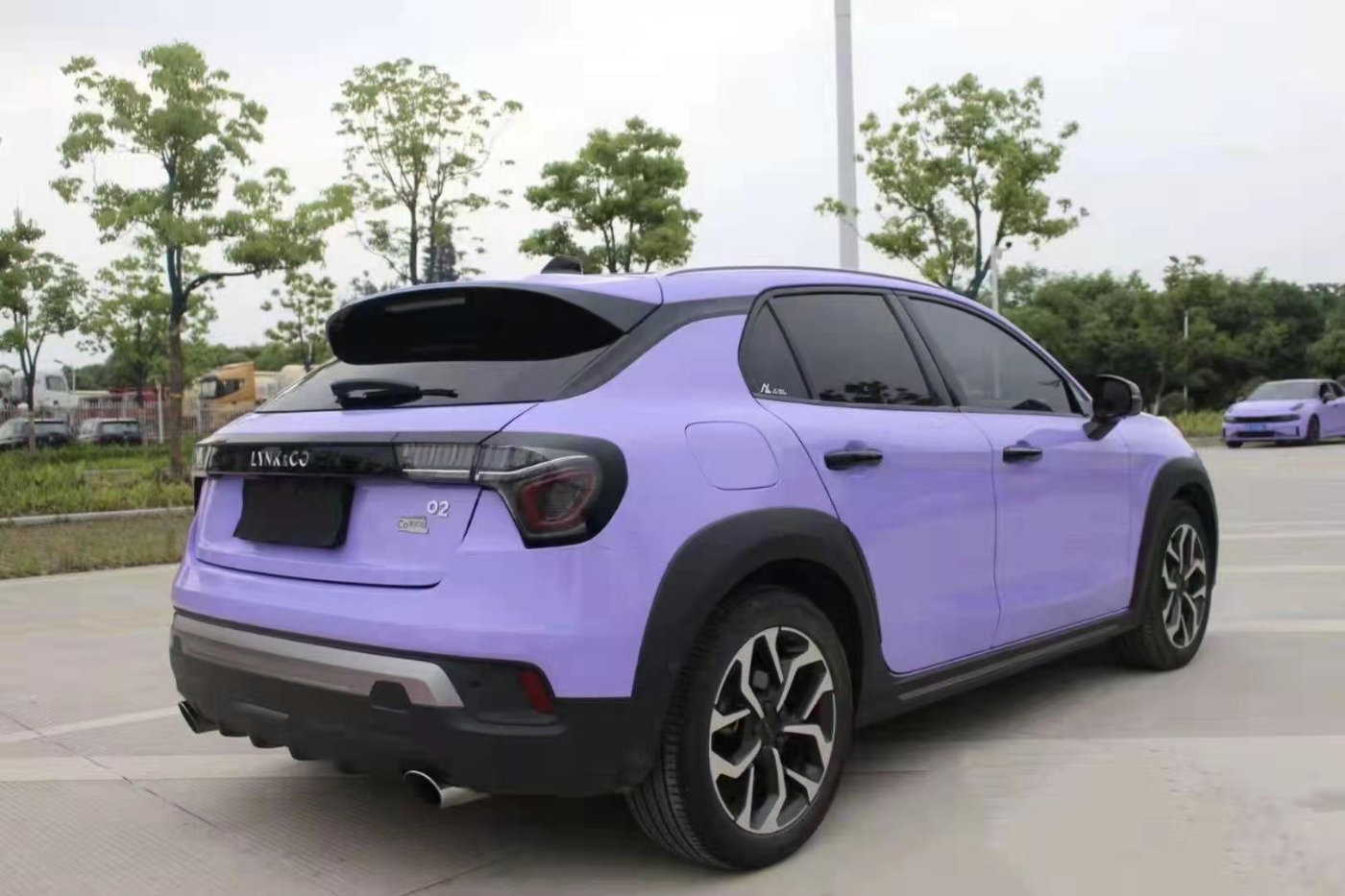 膜呗改色案例领克02改色薰衣草紫似乎味道了一种香味