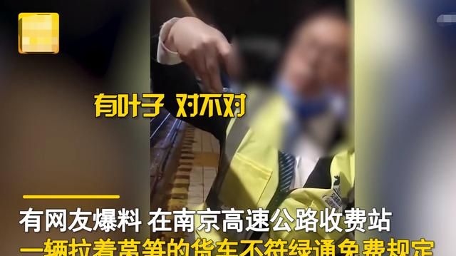 南京一货车司机拉莴笋走绿色通道被收费,收费员的解释引网友热议休闲区蓝鸢梦想 - Www.slyday.coM