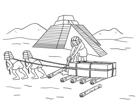 古埃及人通过将尼罗河湿泥或某种动植物油脂抛洒在木撬前,减少与地面